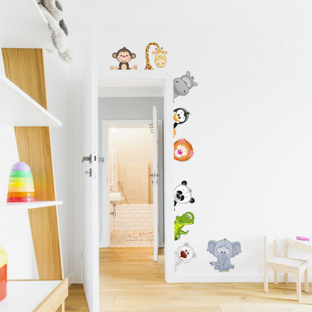 Adesivi animali colorati per la camera dei bambini
