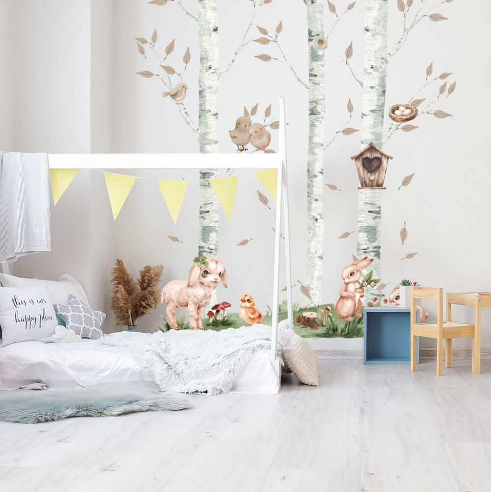 Betulle con adorabili animali - adesivi per bambini