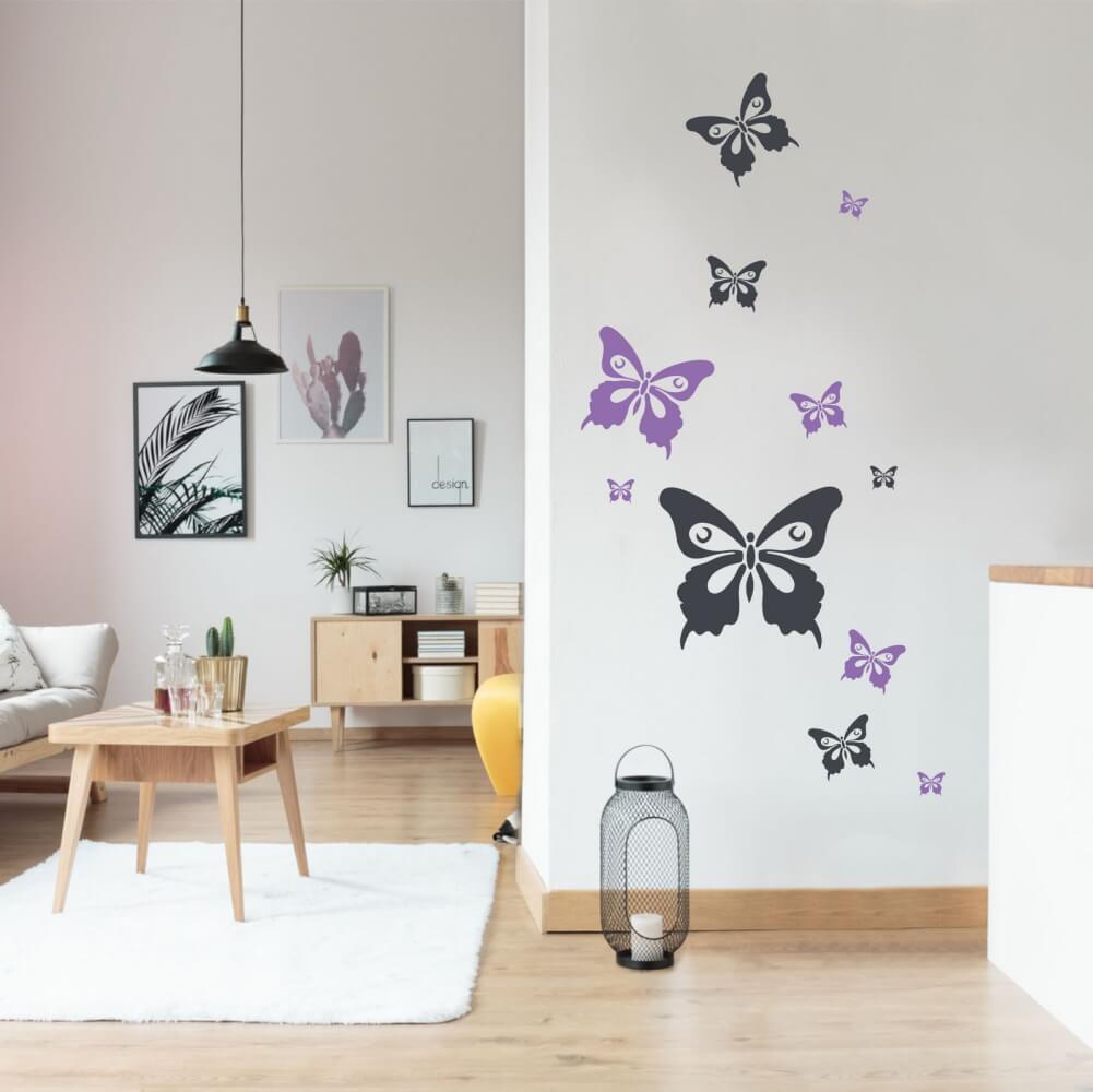 Adesivi murali frasi da parete scritta infinito con farfalle wall