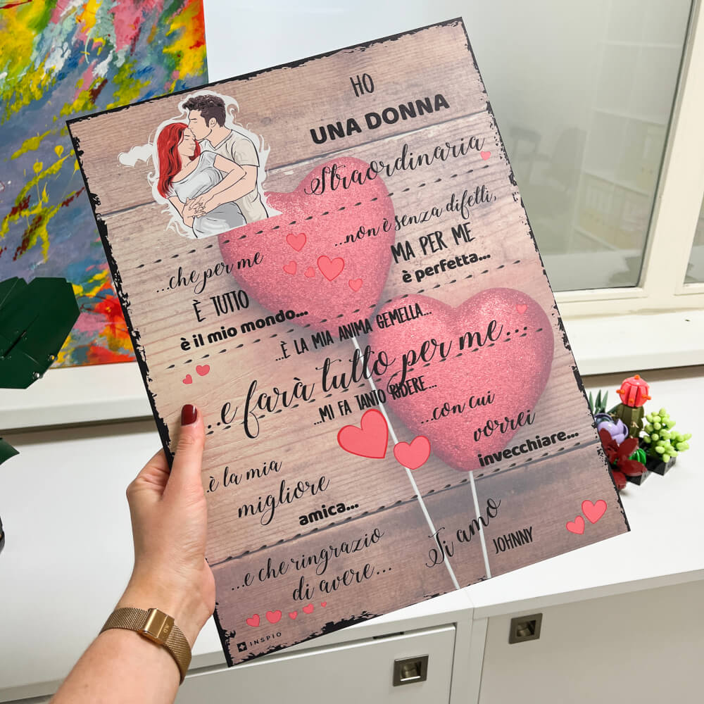 Quadro con poster personalizzato Bradipi innamorati sul divano- Idea regalo  di coppia San Valentino
