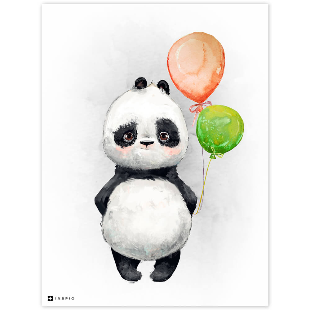 Panda con i palloncini per la camera dei bambini